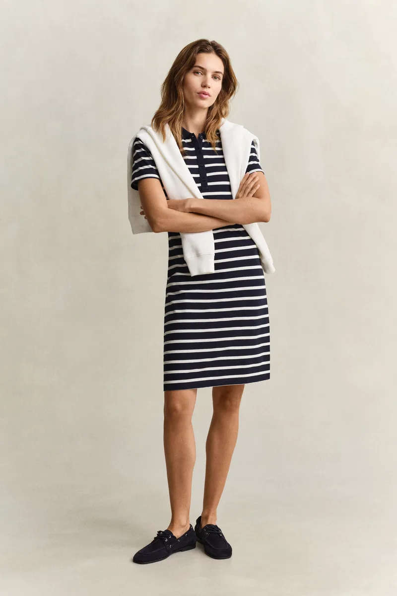 Gant Γυναικείο Φόρεμα Polo Βαμβακερό Ριγέ Slim Fit