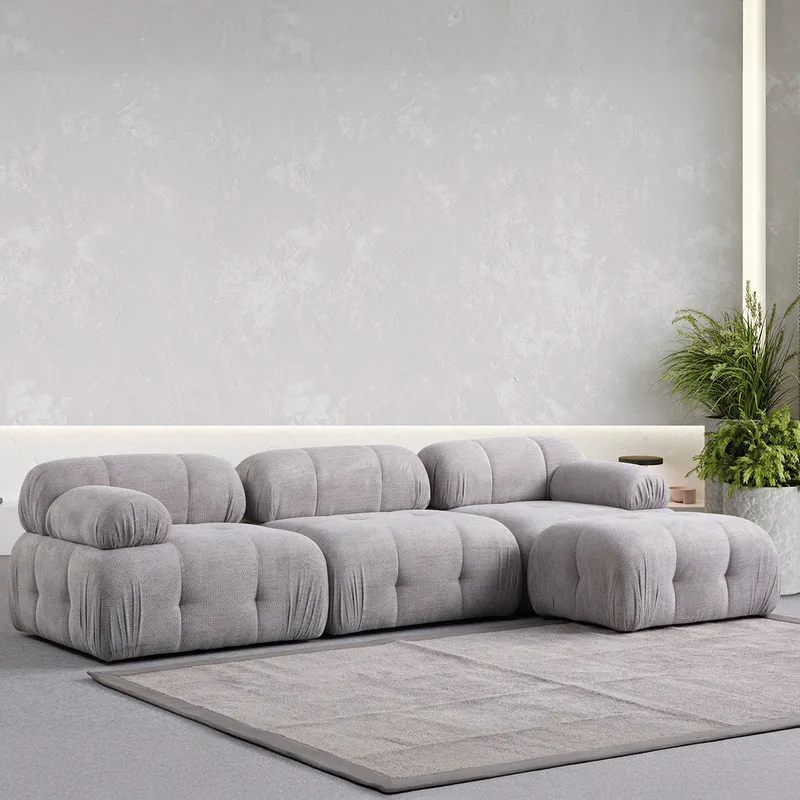 Γωνιακός Καναπές Petite 3 - Light Grey 560Are1259 (290x160x95x75)