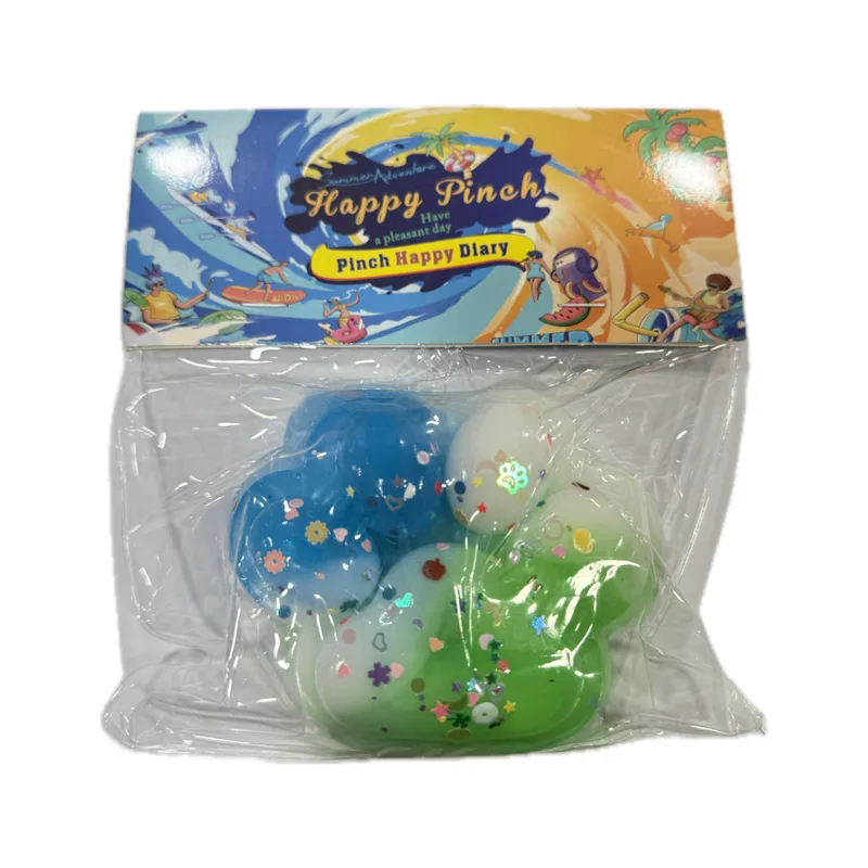 Antistress Pinch Family Squishy Πατούσα σε Μπλε αποχρώσεις 10x9cm