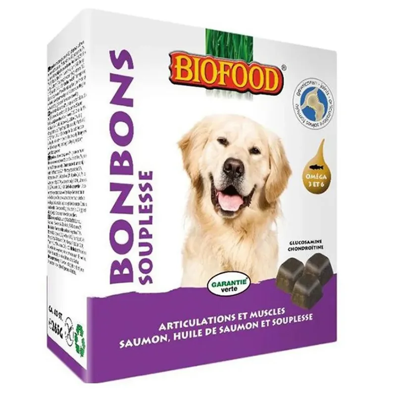 Biofood Candy Flexibility for Pain in Joints and Muscles Salmon for Dogs 40 Pieces