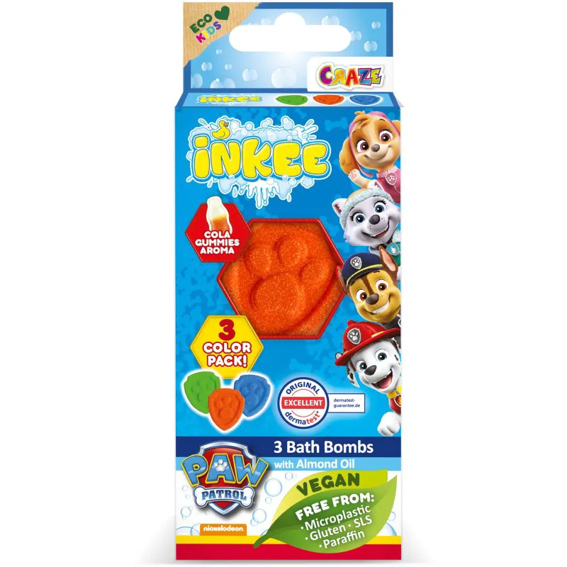 Craze INKEE Paw Patrol βόμβα μπάνιου για παιδιά 3x15 γρ
