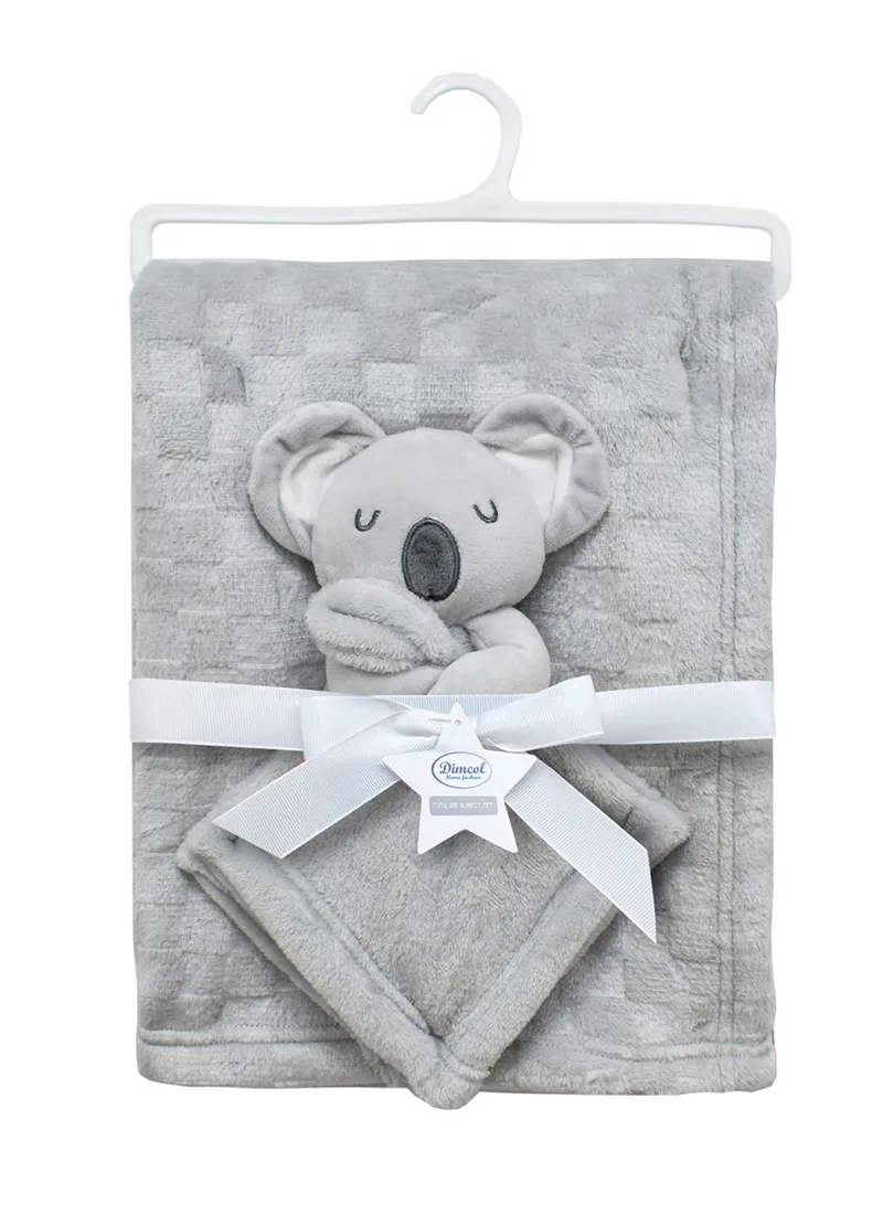 Νάνι-Πανάκι Παρηγοριάς bebe σετ 2 τεμ. Koala 10 33X33 + Κουβέρτα Coral Fleece 75X100 cm Grey 100% Polyester
