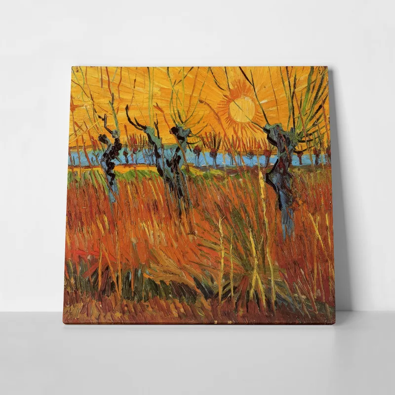 Πίνακας σε καμβά VAN GOGH - WILLOWS AT SUNSET