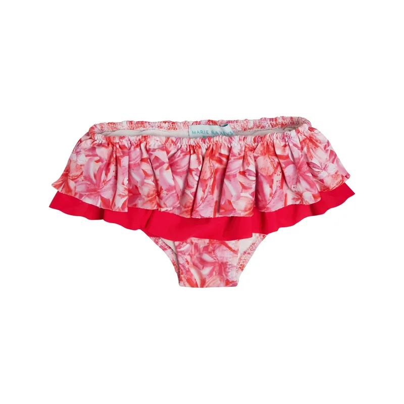 GIRL'S SWIM SKIRT RUFFLED HIBISCUS