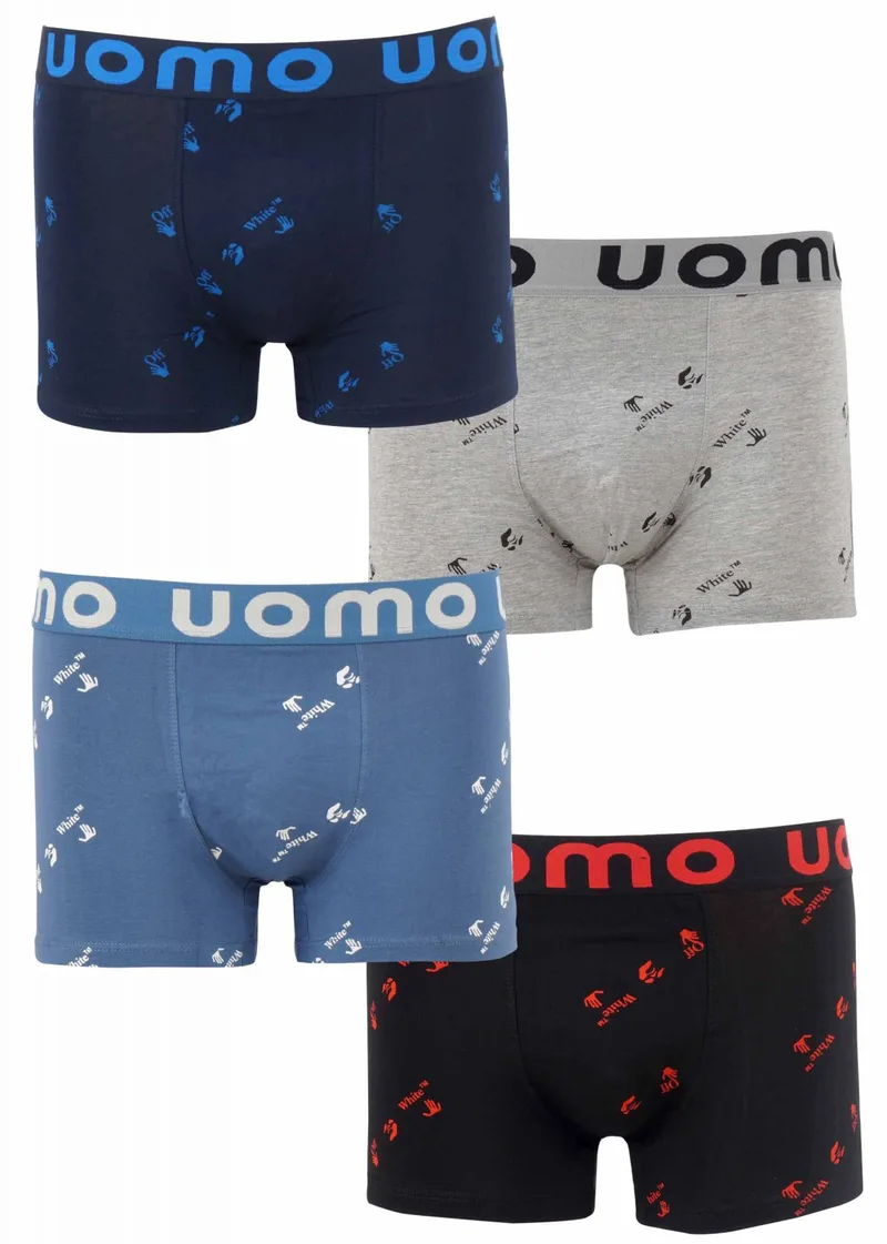 Ανδρικό boxer εξωτερικό λάστιχο "White Off". Συσκευασία 4pack MULTI COLOUR
