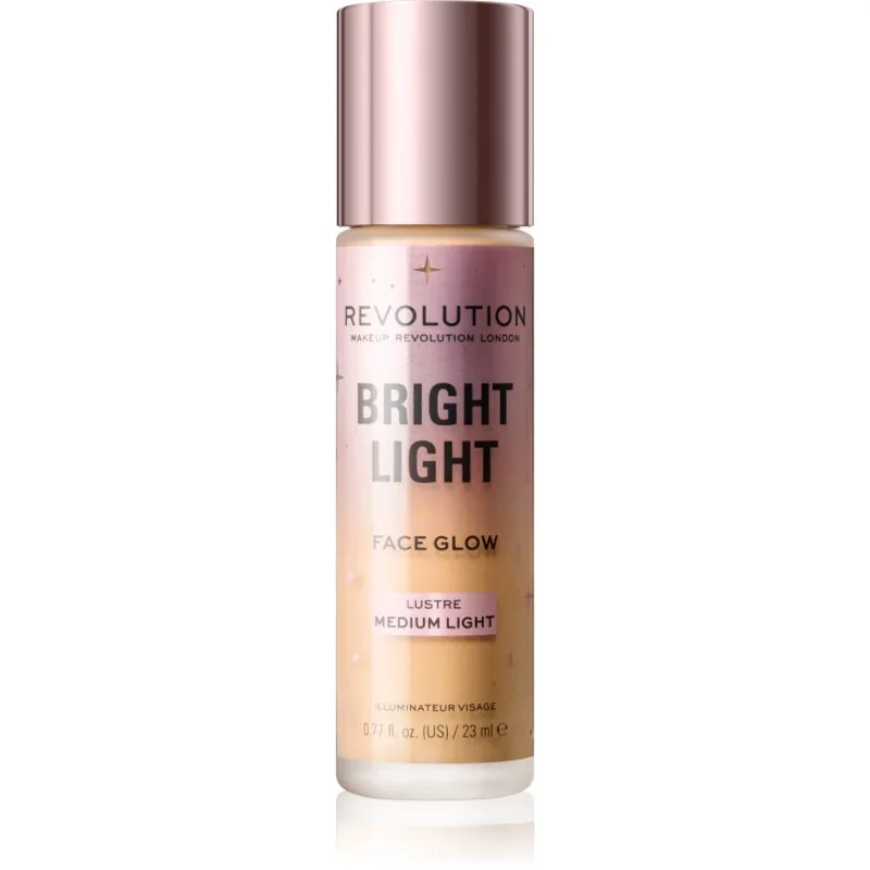 Revolution Bright Light Face Glow λαμπρυντικό υγρό τονισμού απόχρωση Lustre Medium Light 23 ml