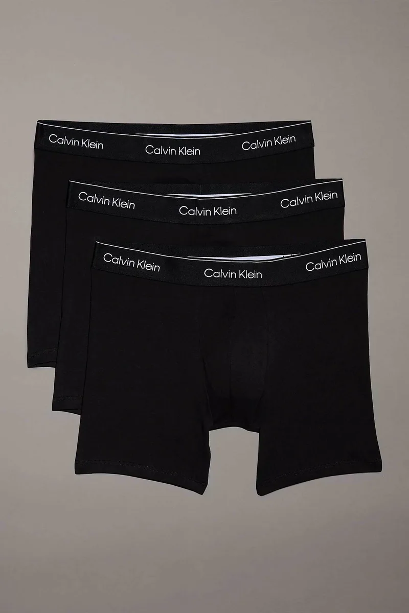 Calvin Klein σετ ανδρικά εσώρουχα boxer brief με λογότυπο (3 τεμάχια) - LV00NB4394 Μαύρο