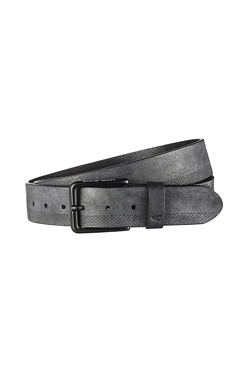 Camel Active ανδρική δερμάτινη ζώνη με μεταλλική αγκράφα - C261NOS-402040-9B04 Μαύρο