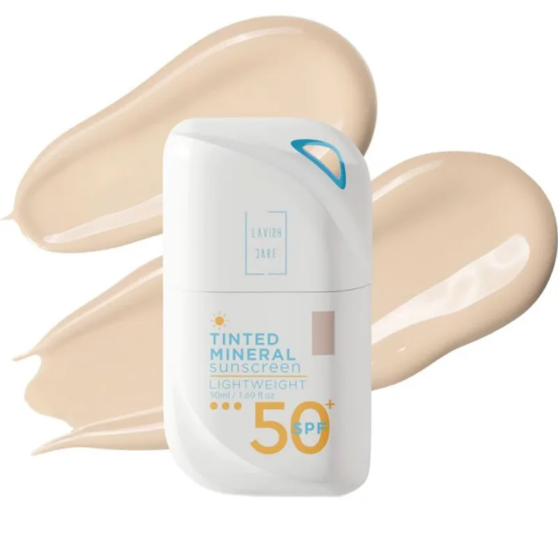 Lavish Care Mineral Tinted No1 Light Shade Spf50+ Lightweight Sunscreen Αντηλιακή Κρέμα Προσώπου με Ανοιχτό Χρώμα Πολύ Υψηλής Προστασίας με Ελαφριά Υφή που δεν Βαραίνει 50ml