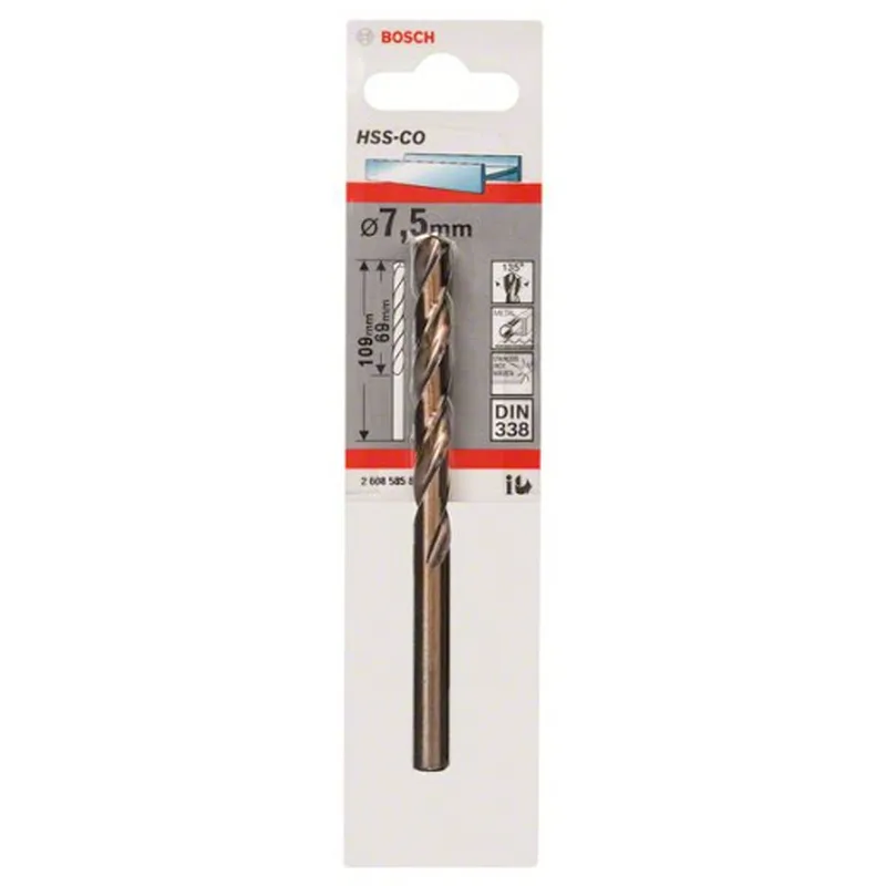 Τρυπάνι Ελικοειδές HSS Κοβαλτίου BOSCH 7.5mm