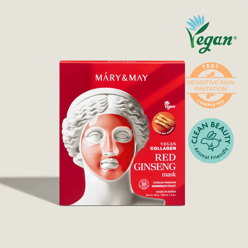 Mary & May – Vegan Collagen Red Ginseng Mask – 30g