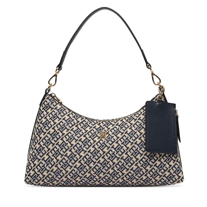 Τσάντα Tommy Hilfiger Th Icon Shoulder Bag Jacquard AW0AW18907 Σκούρο μπλε