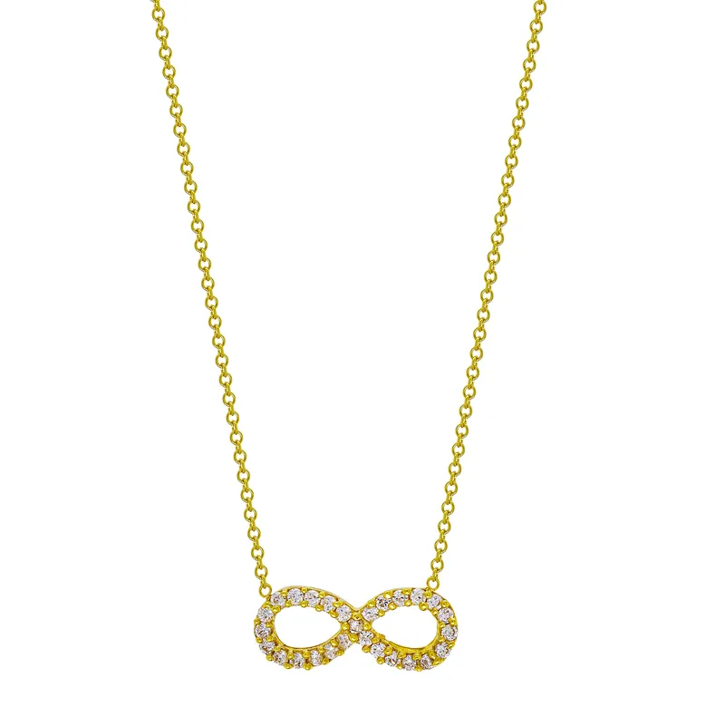 Κολιέ με το Άπειρο από Κίτρινο Χρυσό 9 Καρατίων KL2695
