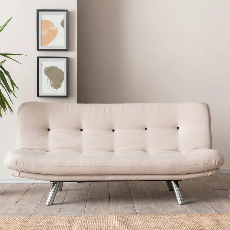 Τριθέσιος Καναπές-Κρεβάτι Misa Small Sofabed V3 - Cream 859Ftn2845 (175x40x52)