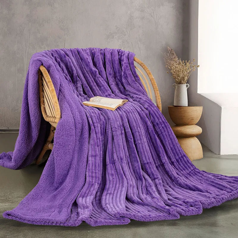 Κουβέρτα Fleece με Σέρπα Υπέρδιπλη 220X240 Rythmos Jollein Μωβ (220x240)
