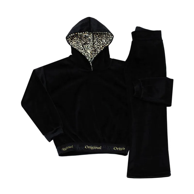 Σετ φόρμα βελουτέ κορίτσι Prod-6630240-Black