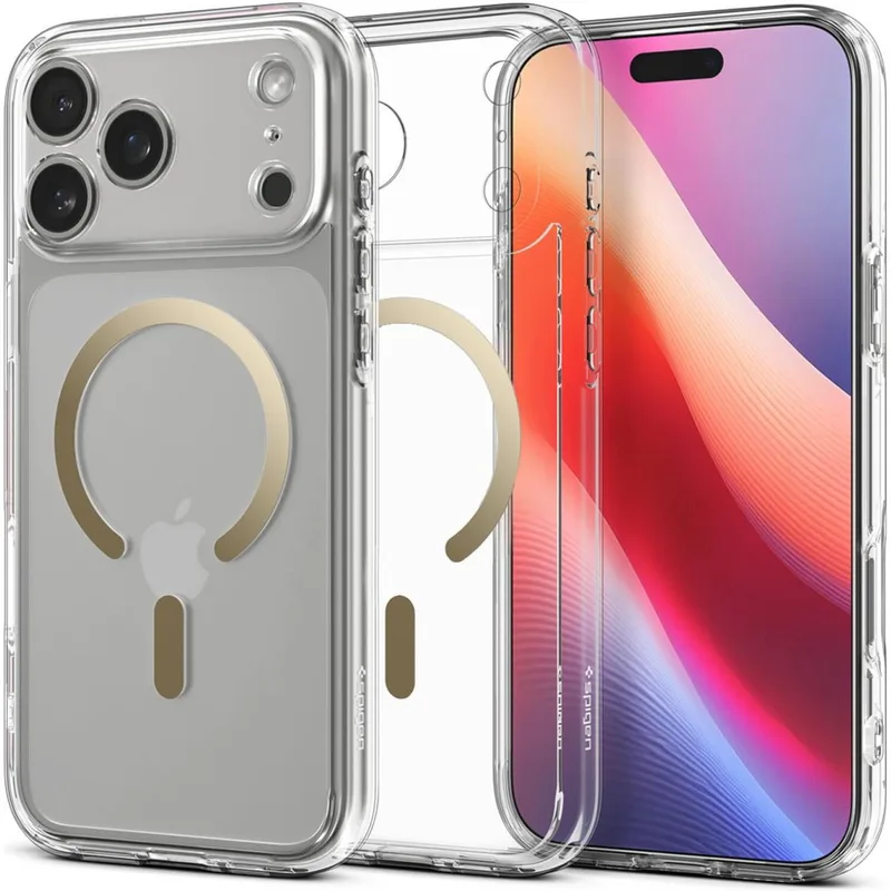 Θήκη iPhone 17 Pro Max Spigen Ultra Hybrid MagFit Ανθεκτική Σκληρή με MagSafe - Clear / Χρυσό (ACS10284)