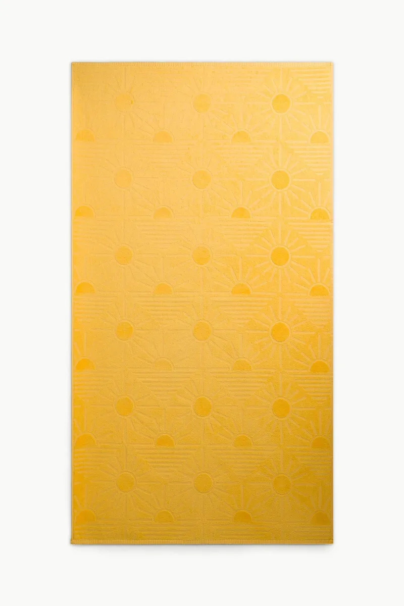 Coincasa unisex πετσέτα θαλάσσης με ανάγλυφο σχέδιο 90 x 170 cm - 007490228 Κίτρινο