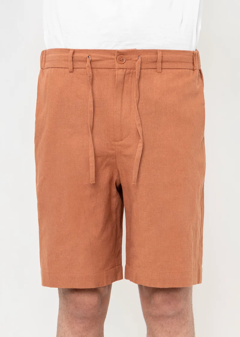 Hamaki Ho Λινή Βερμούδα της σειράς Linen - PB1760H Teracota