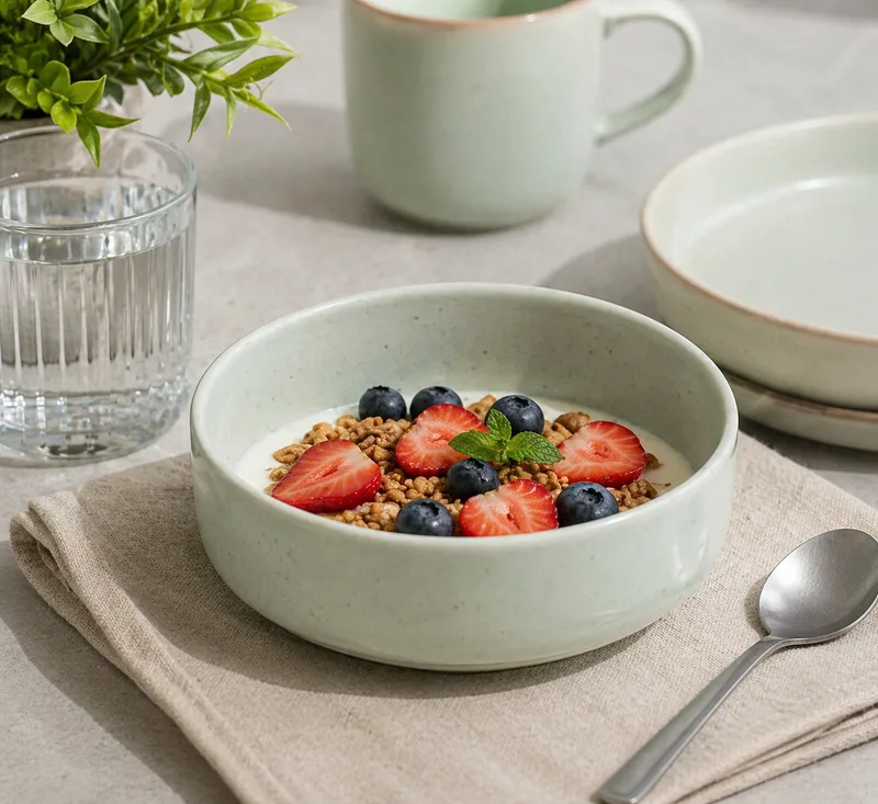 Rinart Porcelain Πιάτο Βαθύ - Μπολ Πορσελάνης New Bone Flakes Menta 20cm