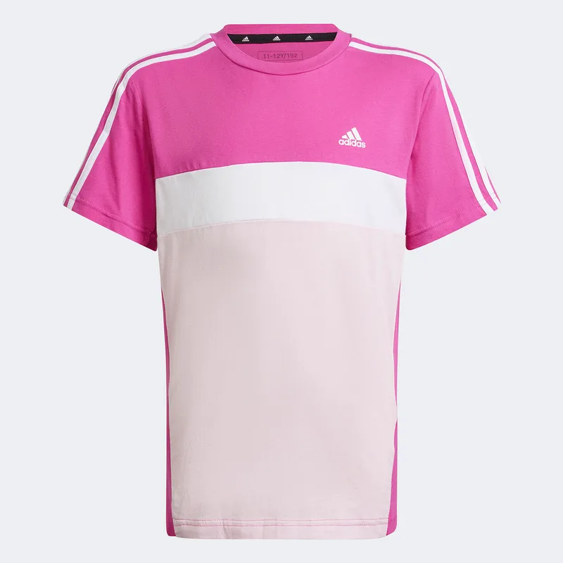 ADIDAS KIDS TIBERIO 3-STRIPES COLORBLOCK COTTON T-SHIRT ΡΟΖ