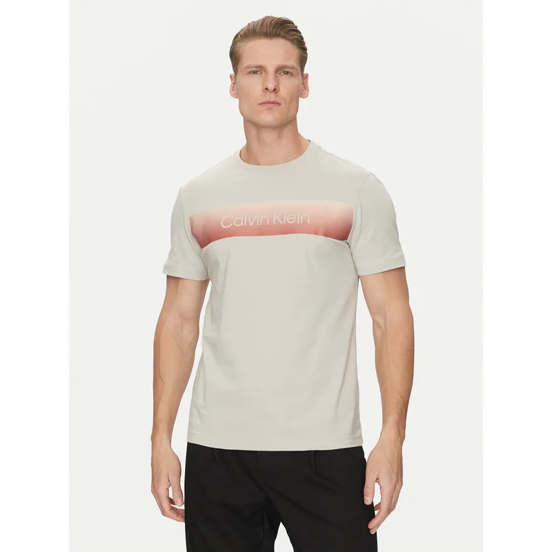 Calvin Klein T-Shirt Linear Ombre K10K114163 Γκρι Regular Fit