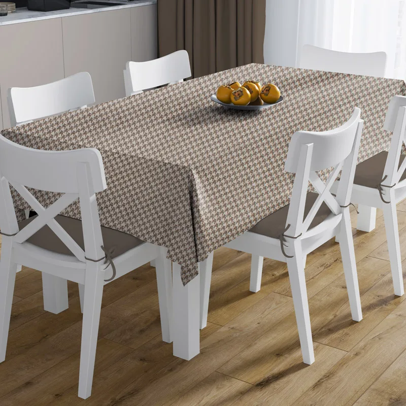 Αλέκιαστο Καρέ 90x90 Dimcol Houndstooth 473 Μπεζ