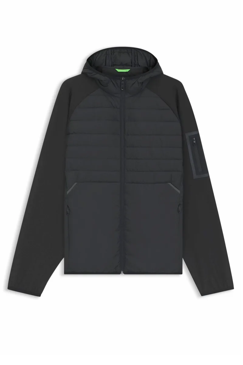 BOSS ATHLEISURE ΜΠΟΥΦΑΝΟΖΑΚΕΤΑ HOODIE J_Urbanex Hybrid HD ΜΑΥΡΟ
