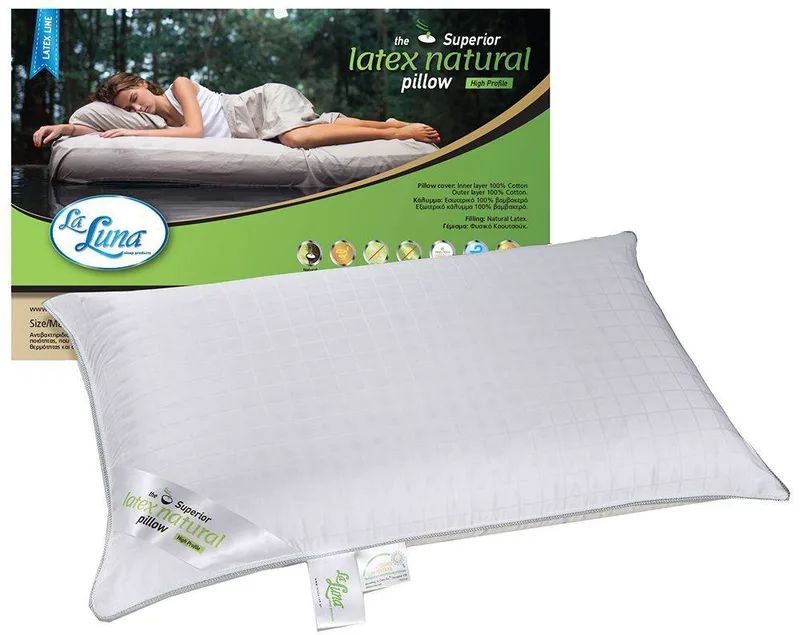 ΜΑΞΙΛΑΡΙ LA LUNA SUPERIOR LATEX NATURAL HIGH PROFILE ΜΕΤΡΙΟ 75X48CM