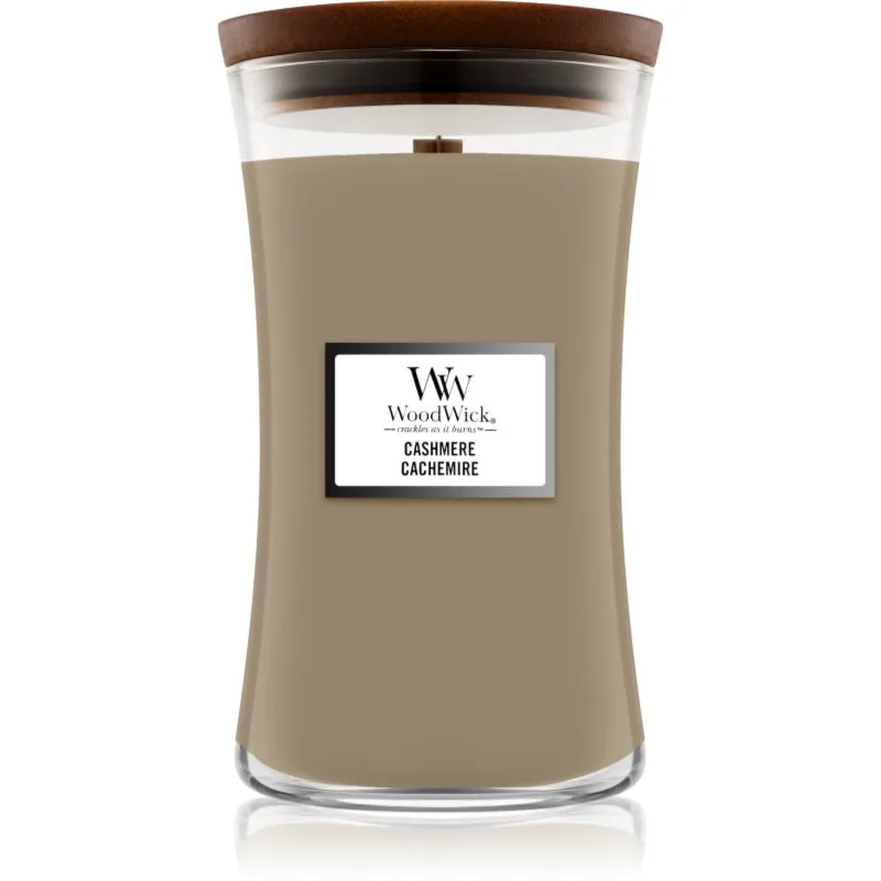 Woodwick Cashmere αρωματικό κερί με ξύλινο φιτίλι 609.5 γρ