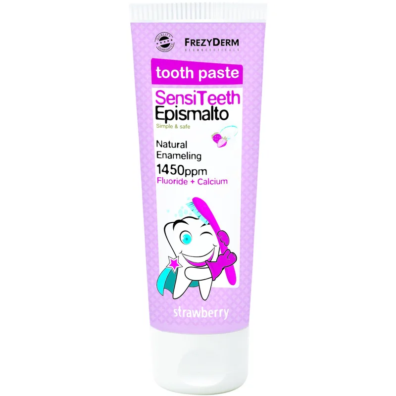 Frezyderm SensiTeeth Epismalto Toothpaste 1.450ppm Οδοντόκρεμα που Ενισχύει το Σμάλτο των Δοντιών για Παιδιά Από 6 Ετών με Άρωμα Φράουλας 50ml