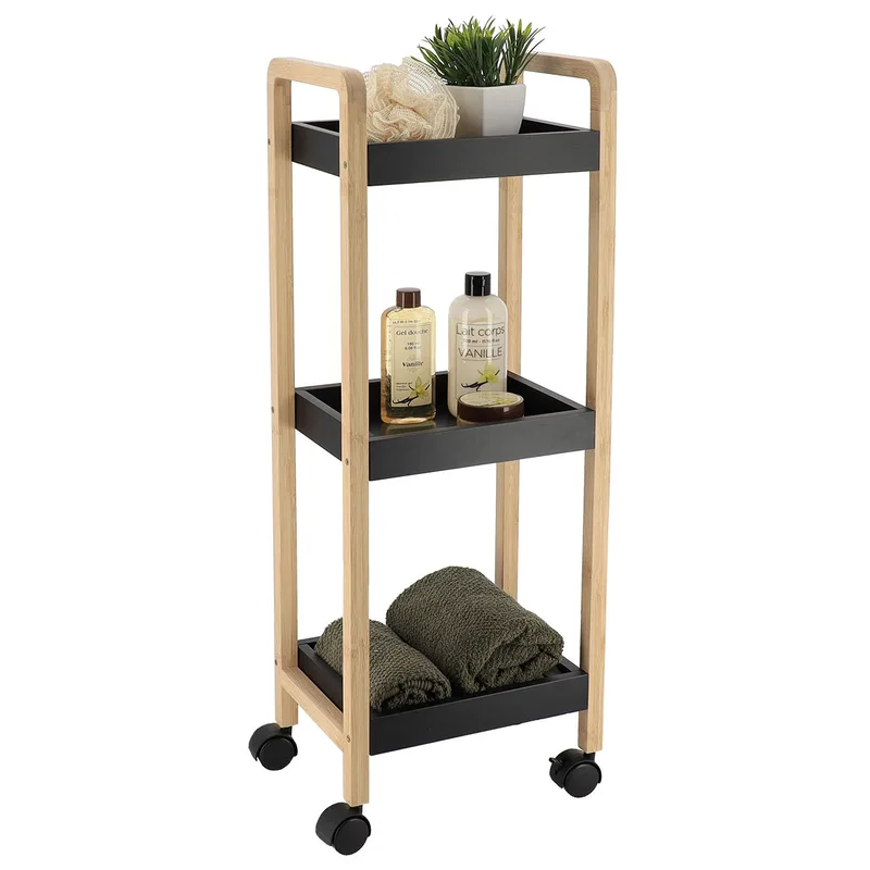 Τρόλεϊ/Ραφιέρα 3 Θέσεων (28.5X21x79) T-D Bamboo Black 98233237