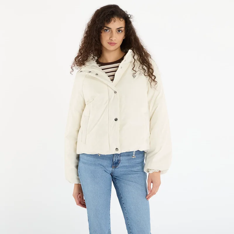 Μπουφάν GUESS 4G Boxy Puffer Jacket Cream S
