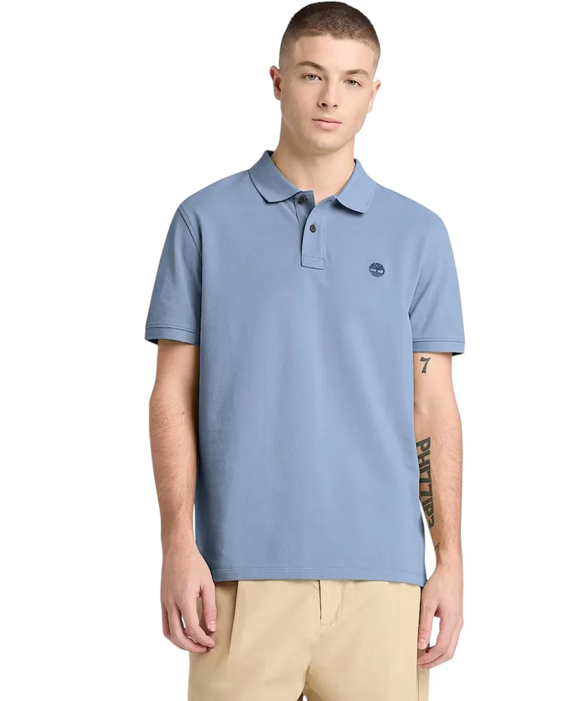 Timberland Ανδρική Μπλούζα SS Millers River Pique Polo TB0A6VDPB88 Γαλάζιο