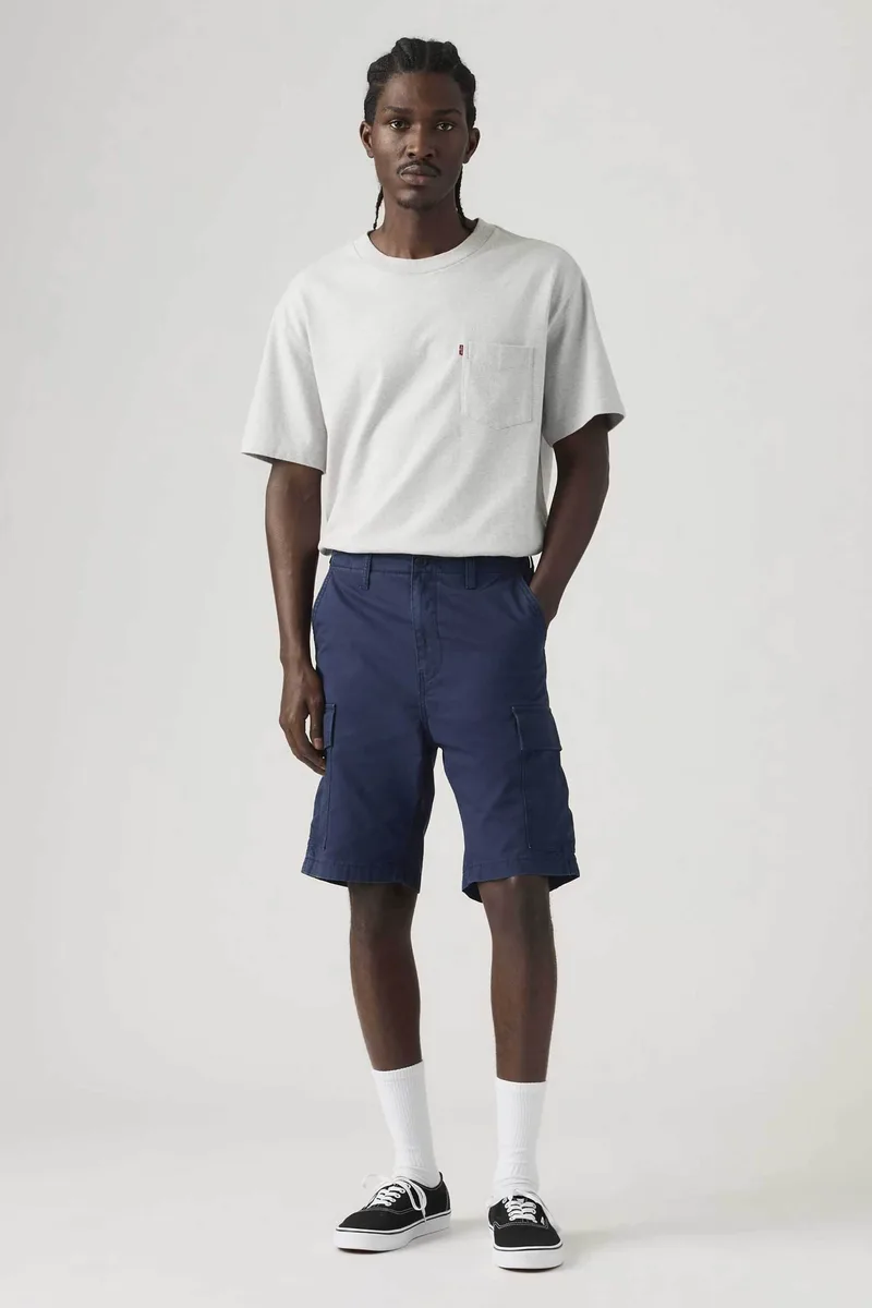Levi's® ανδρική βερμούδα cargo Regular Straight Fit "Carrier" - 001KG0053 Μπλε Σκούρο
