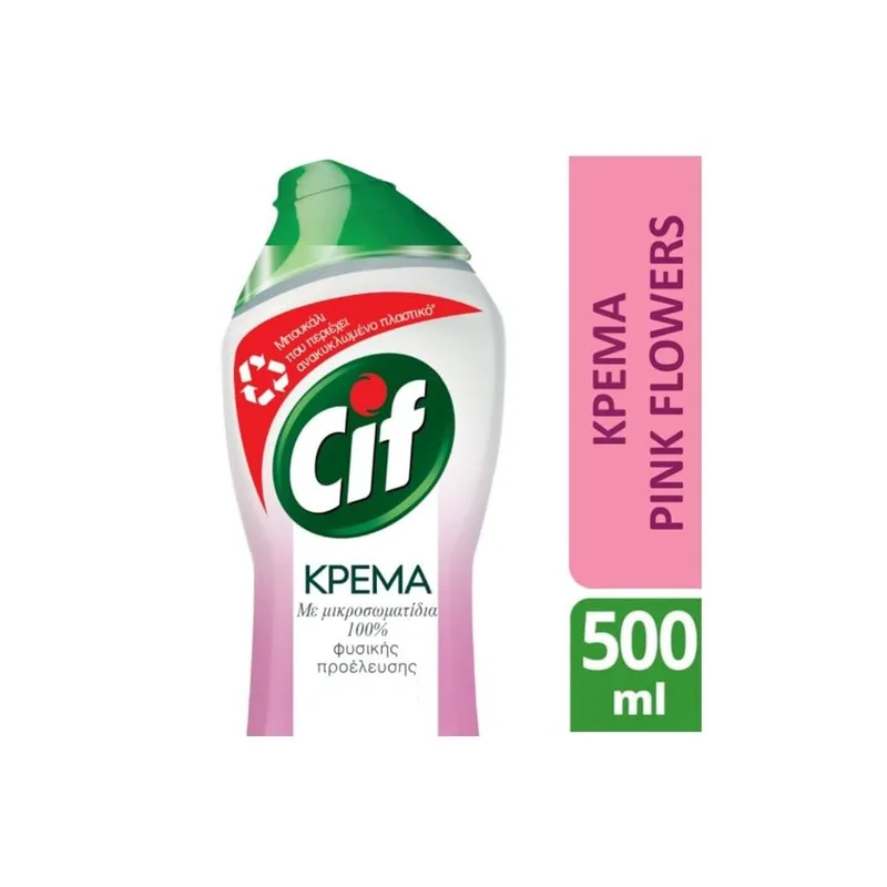 Cif Κρέμα Καθαρισμού Επιφανειών Ροζ Flowers 500ml