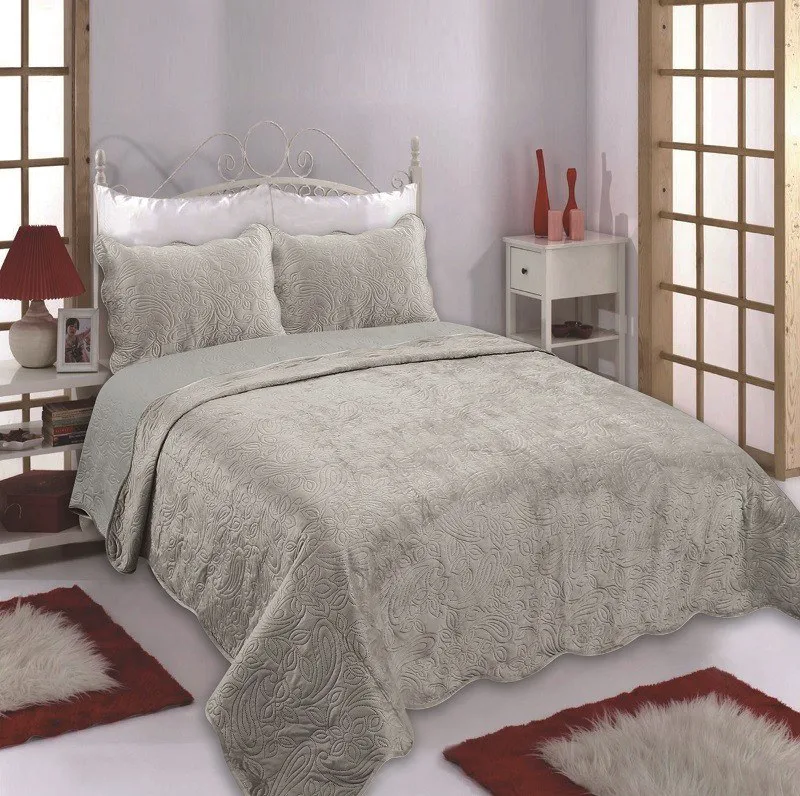 Σετ Κουβερλί Υπέρδιπλο 3 Τεμαχίων Silk Fashion Supersoft NX2212 Μπεζ 220x240