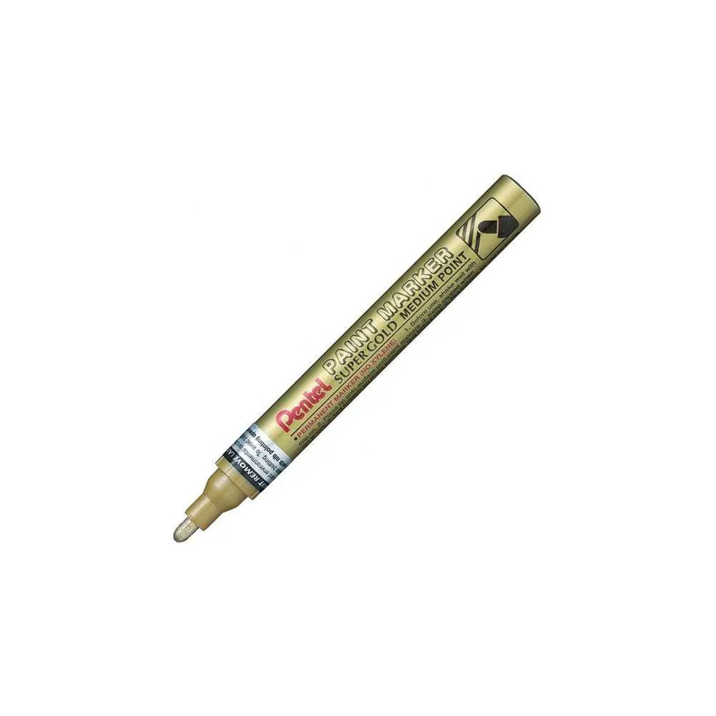 Pentel Μαρκαδόρος Λαδιού Ανεξίτηλος Medium Χρυσό