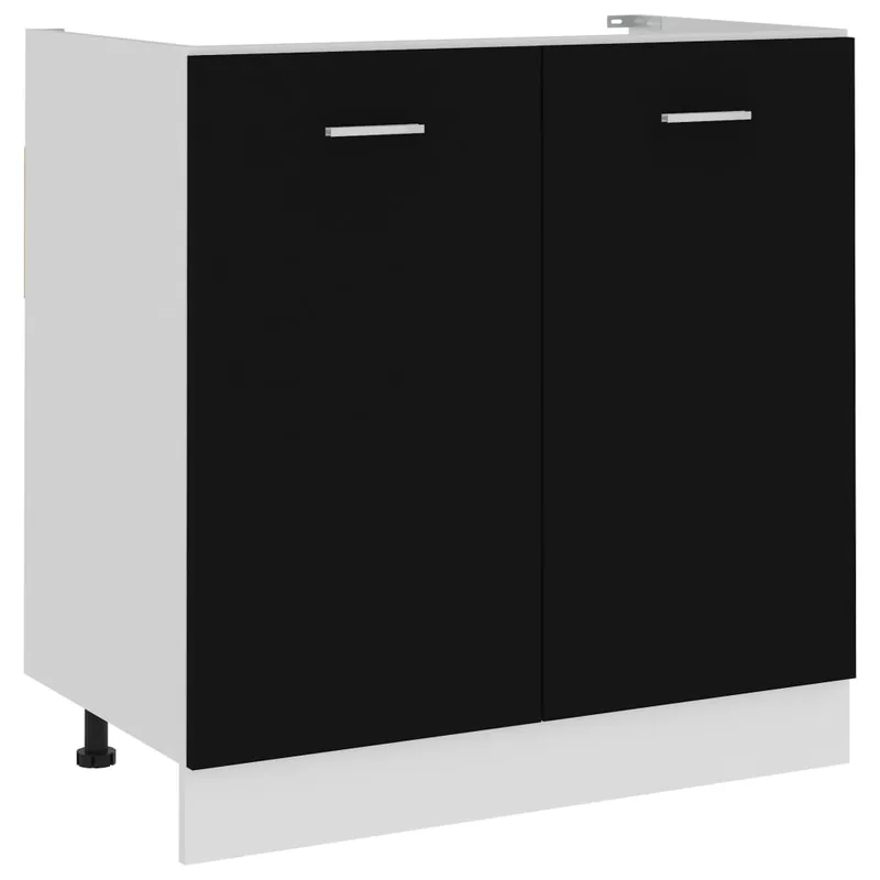 vidaXL Ντουλάπι Νιπτήρα "Lyon" Μαύρο 80x46x81,5 εκ. από Τεχνητό Ξύλο
