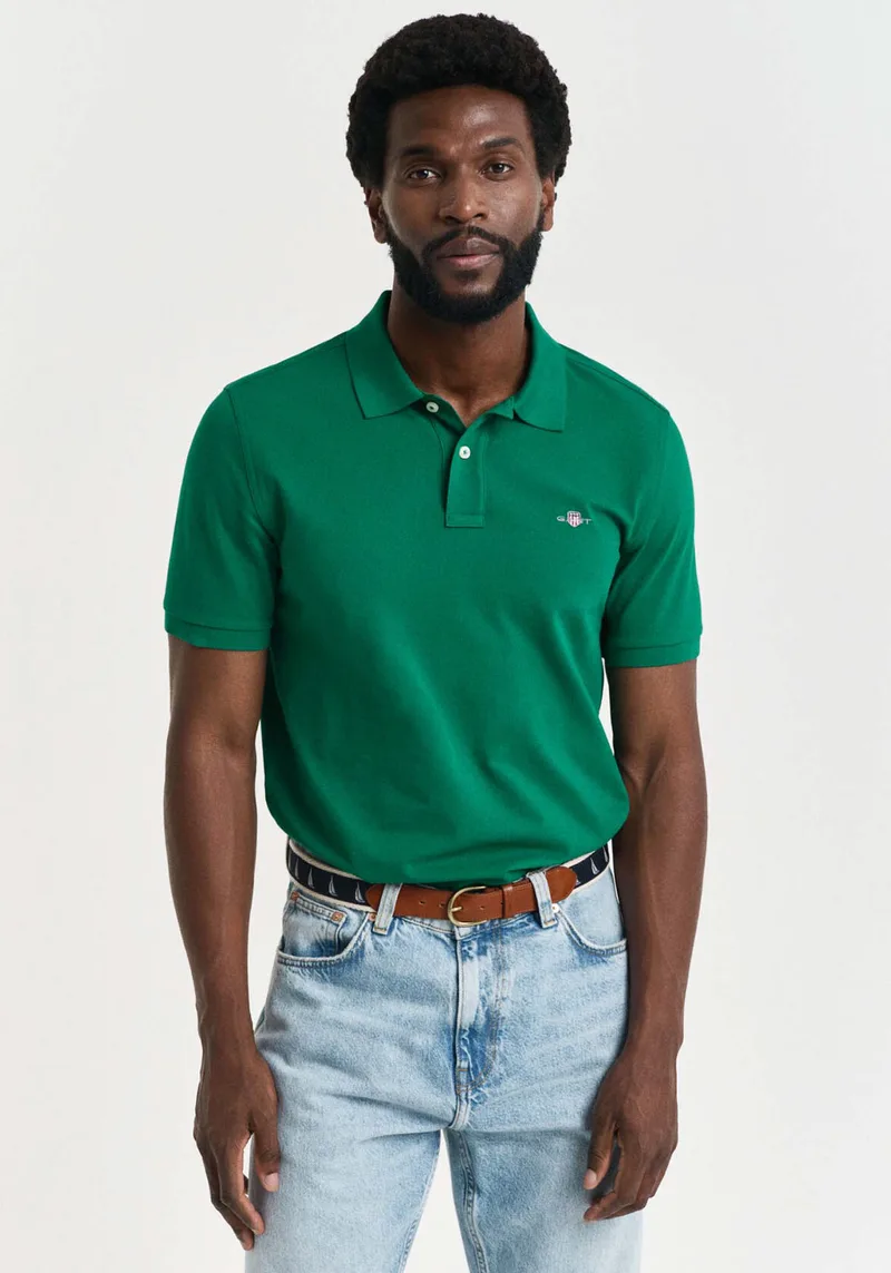 GANT Pique Polo Μπλούζα της σειράς Shield - 2210-1 322 Deep Green