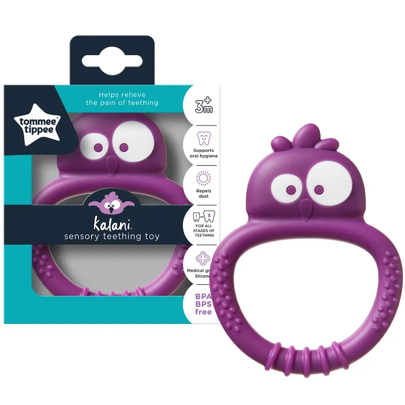 Tommee Tippee Kalany Sensory Teething Toy Κωδ 436481 Μικρό Μασητικό Παιχνίδι Κουκουβάγια 3m+, 1 Τεμάχιο