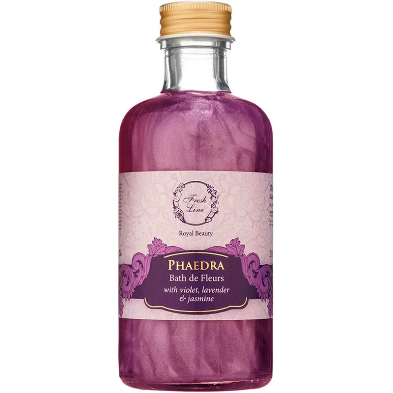 Fresh Line Royal Beauty Phaedra Bath de Fleurs Πολυτελές Αφρόλουτρο Φαίδρα Μεταξένιας Υφής με Νότες Βιολέτα, Λεβάντα & Γιασεμί με Κομψό, Πουδρέ Floral Άρωμα 200ml