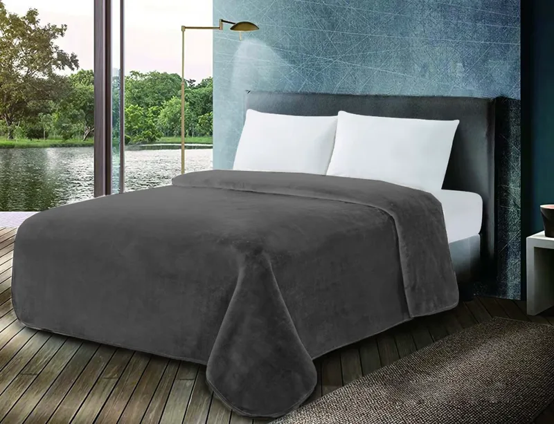Κουβέρτα Βελουτέ Μονή 160x220εκ. Chateua Grey Komvos Home 7012378-3 (Ύφασμα: Polyester, Χρώμα: Γκρι, Μέγεθος: Μονά) - KOMVOS HOME - 7012378-3