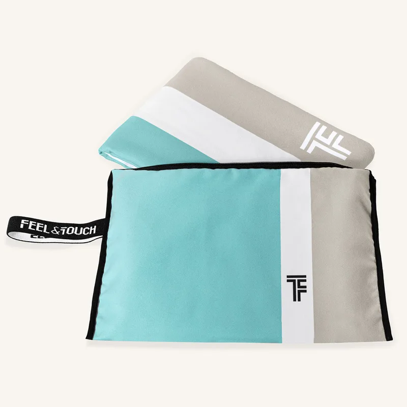 Πετσέτα Θαλάσσης Microfiber 2 Όψεων + Νεσεσέρ Παραλίας (2τμχ) Feel & Touch Med 05