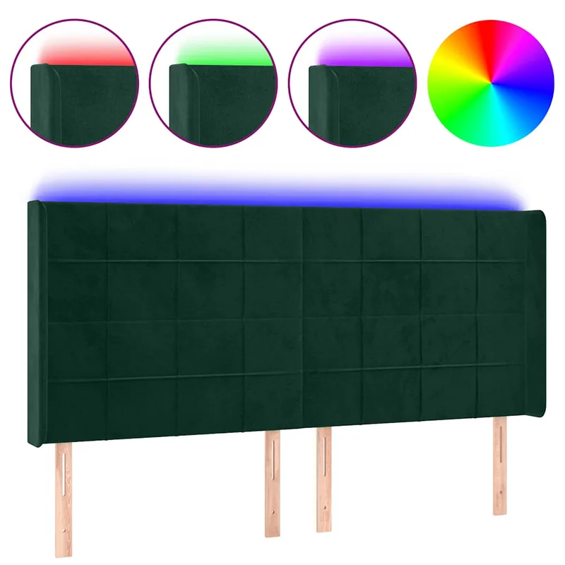 vidaXL �εφαλά�ι ��εβατιο� LED Σκο��ο Π�άσινο 163x16x118/128 εκ