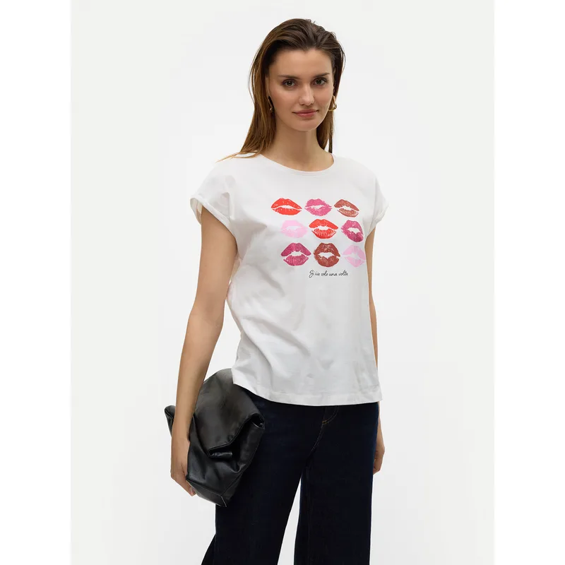 Vero Moda T-Shirt Cysma 10328272 Λευκό Regular Fit