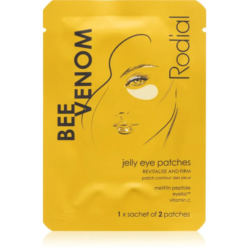 Rodial Bee Venom Jelly Eye Patches συσφικτικά τζελ μαξιλαράκια κάτω από τα μάτια με καταπραϋντική δράση 2 τμχ