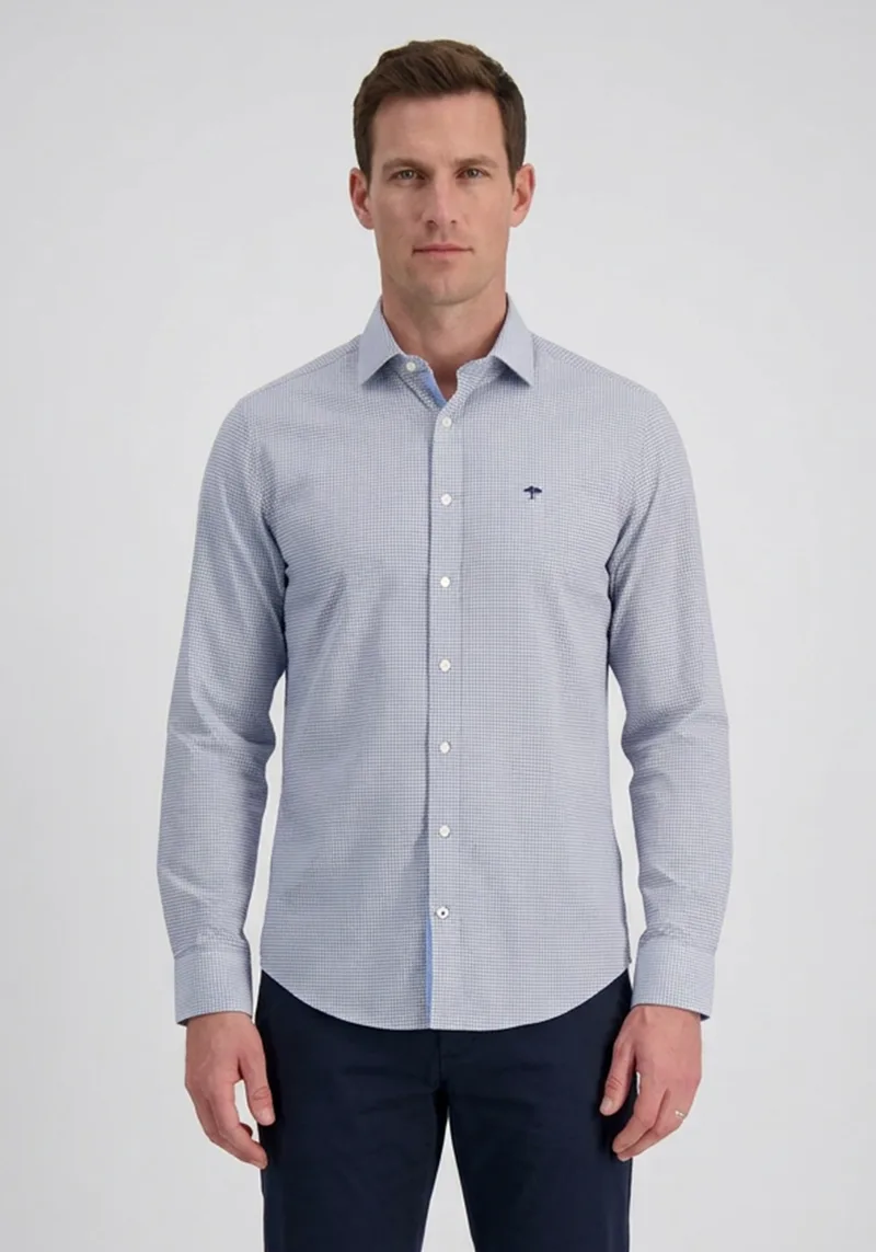 Fynch Hatton Πουκάμισο Check - 1613 5173 685 Navy