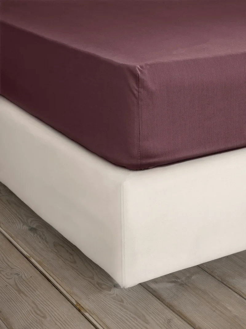 Σεντόνι Ημίδιπλο με Λάστιχο Nima Unicolors Deep Bordeaux 120x200+32