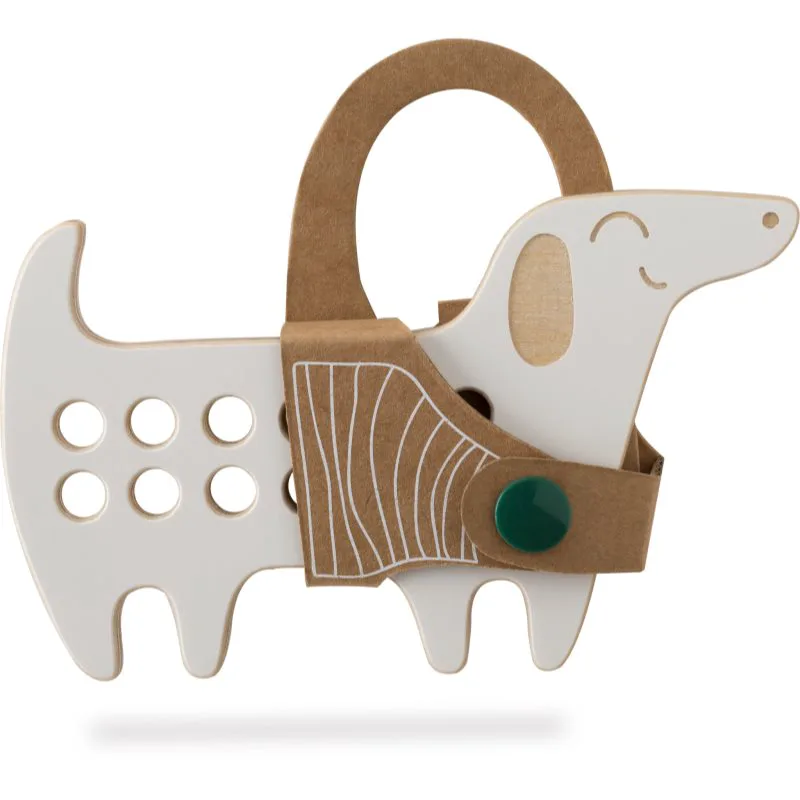 Milin Small Wooden Lacing Toy Daschund παιχνίδι δραστηριοτήτων 8 cm x 13 cm x 0,7 cm 1 τμχ